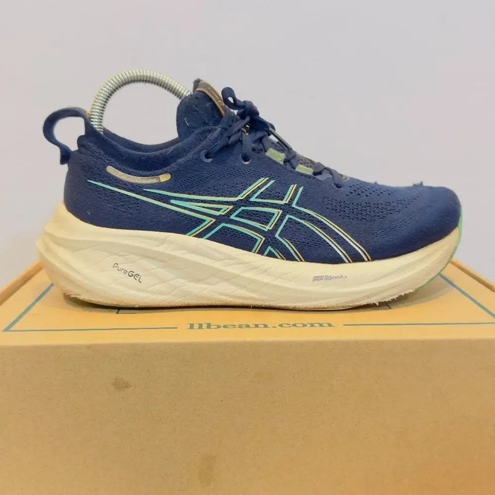 ASICS Gel Nimbus 26 Womens Size 7.5 Blue Pure Running Shoes Cushioned Sneakers